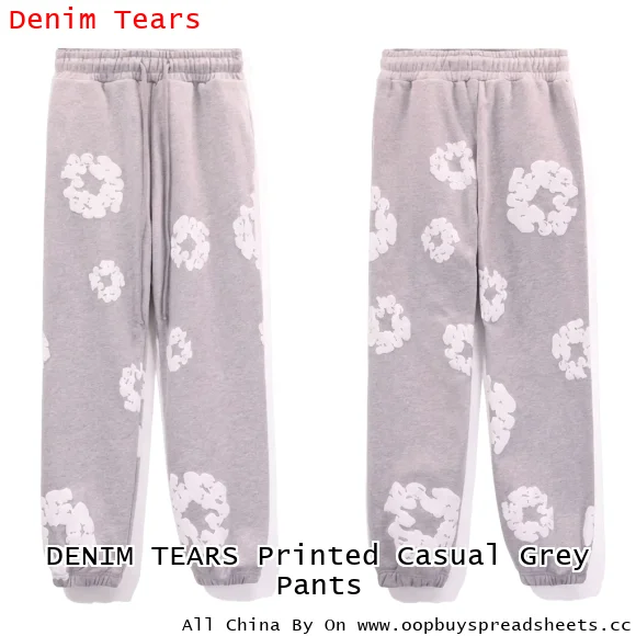 DENIM TEARS Printed Casual Grey Pants