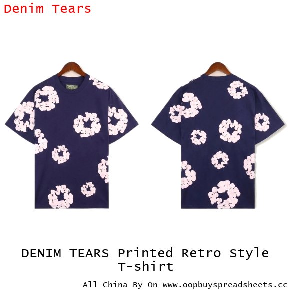 DENIM TEARS Printed Retro Style T-shirt