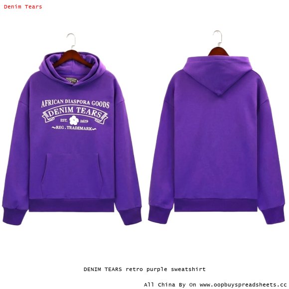 DENIM TEARS retro purple sweatshirt