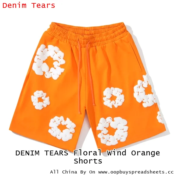 DENIM TEARS Floral Wind Orange Shorts