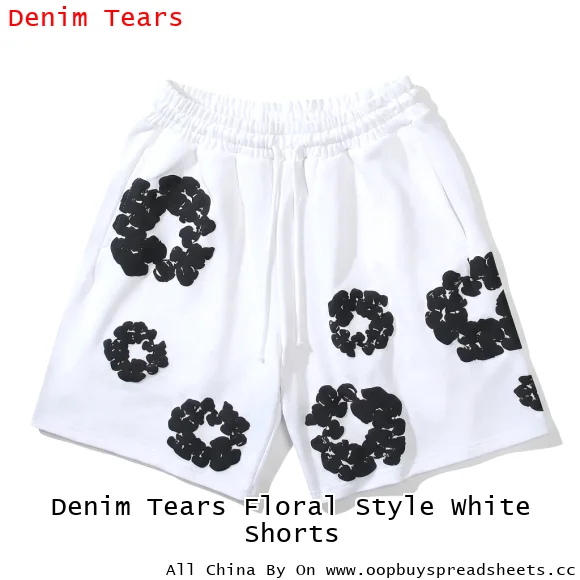 Denim Tears Floral Style White Shorts