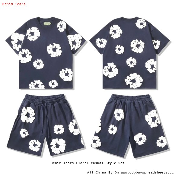 Denim Tears Floral Casual Style Set