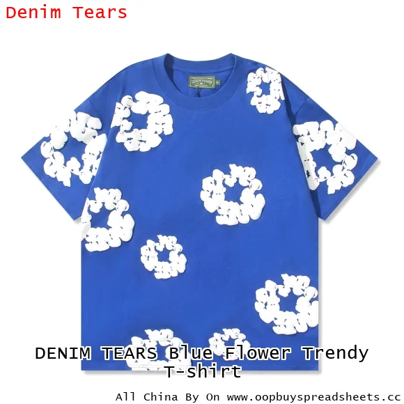 DENIM TEARS Blue Flower Trendy T-shirt