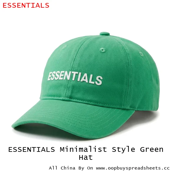 ESSENTIALS Minimalist Style Green Hat