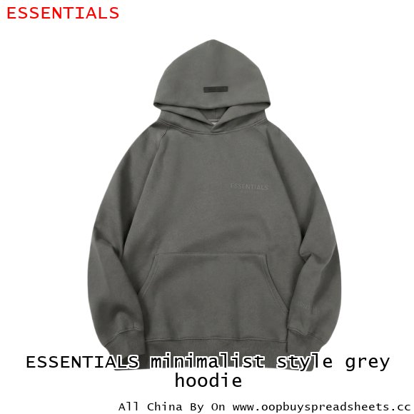 ESSENTIALS minimalist style grey hoodie