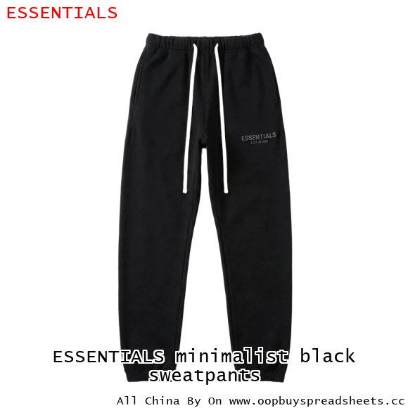 ESSENTIALS minimalist black sweatpants