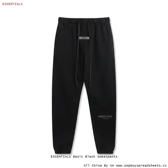 ESSENTIALS Basic Black Sweatpants