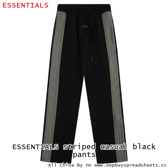 ESSENTIALS striped casual black pants