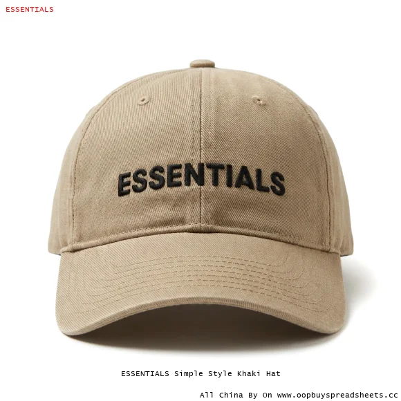 ESSENTIALS Simple Style Khaki Hat