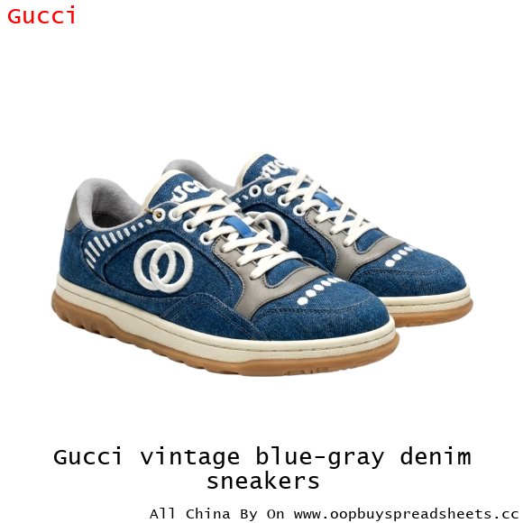 Gucci vintage blue-gray denim sneakers