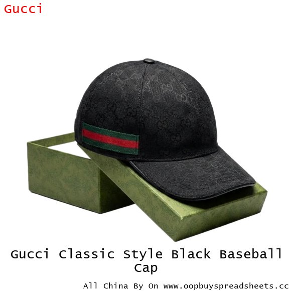 Gucci Classic Style Black Baseball Cap