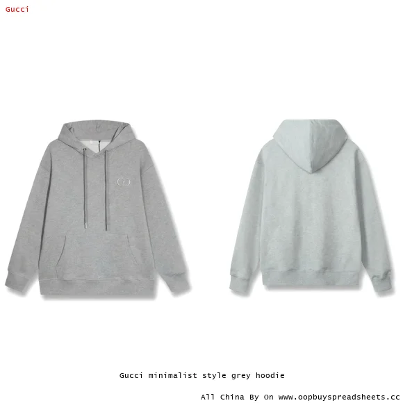 Gucci minimalist style grey hoodie