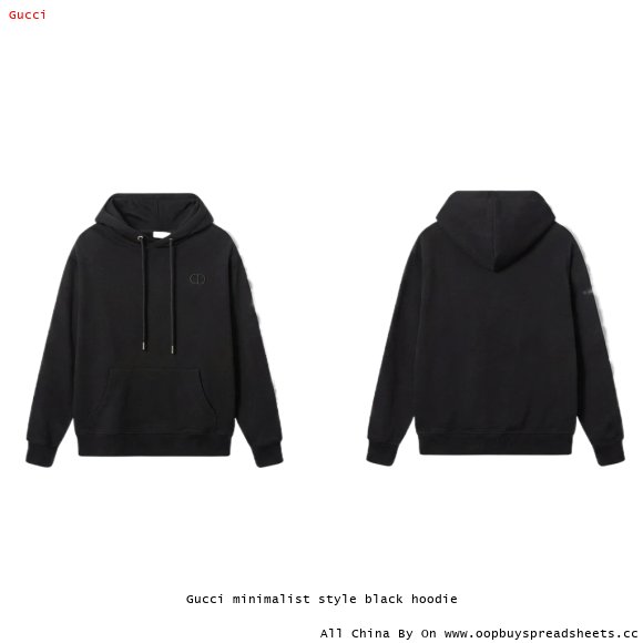 Gucci minimalist style black hoodie