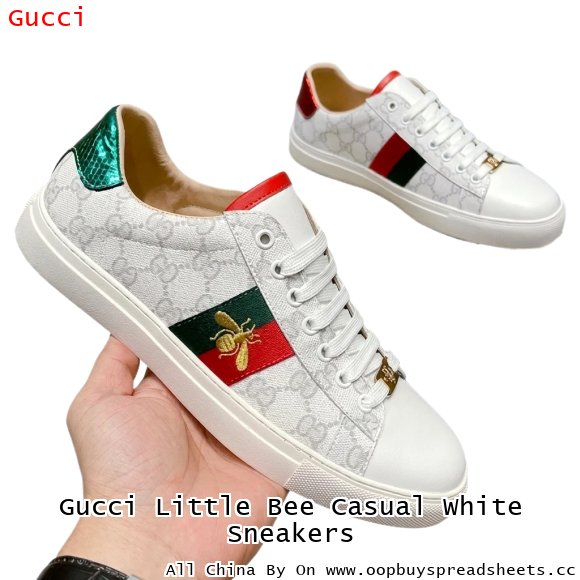 Gucci Little Bee Casual White Sneakers