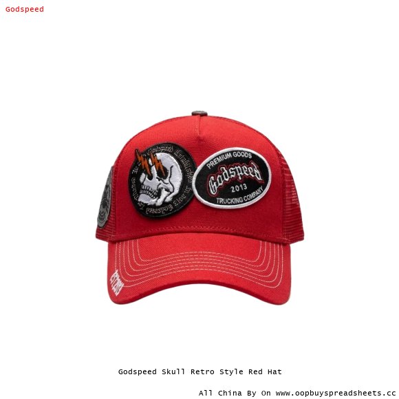Godspeed Skull Retro Style Red Hat