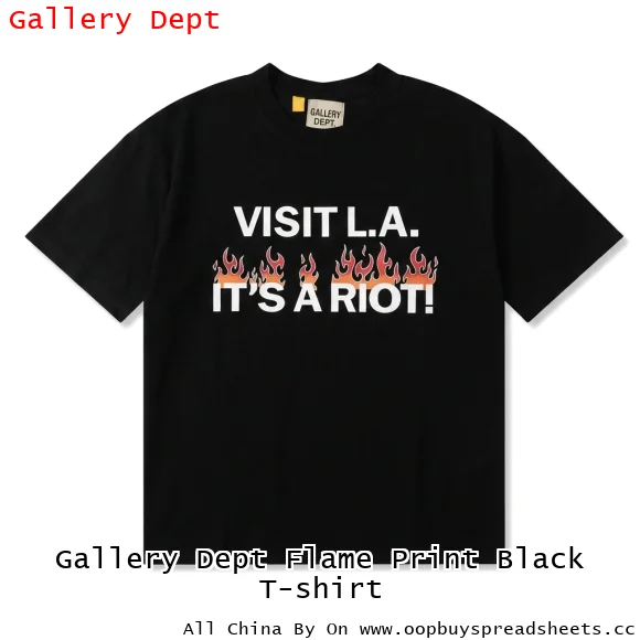 Gallery Dept Flame Print Black T-shirt