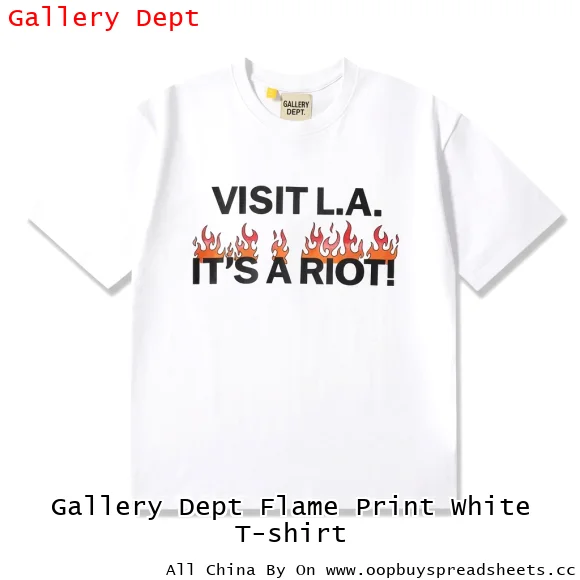 Gallery Dept Flame Print White T-shirt
