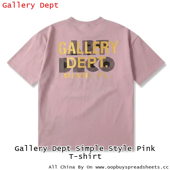 Gallery Dept Simple Style Pink T-shirt