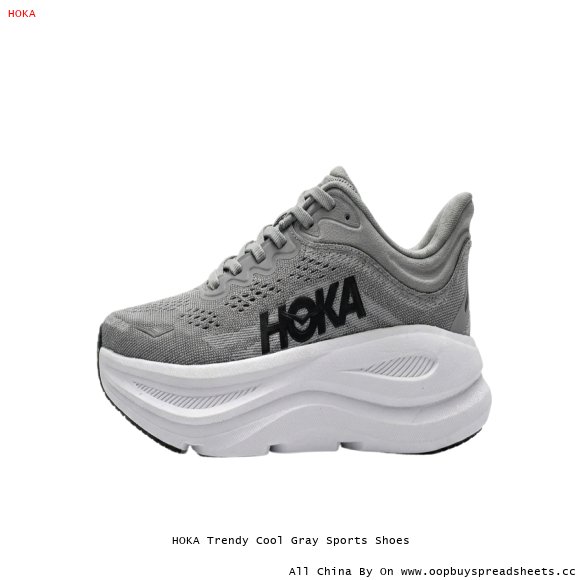 HOKA Trendy Cool Gray Sports Shoes
