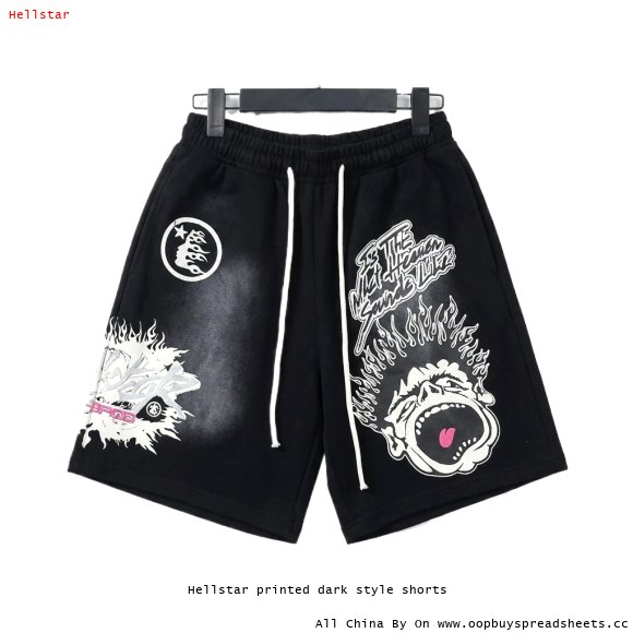 Hellstar printed dark style shorts