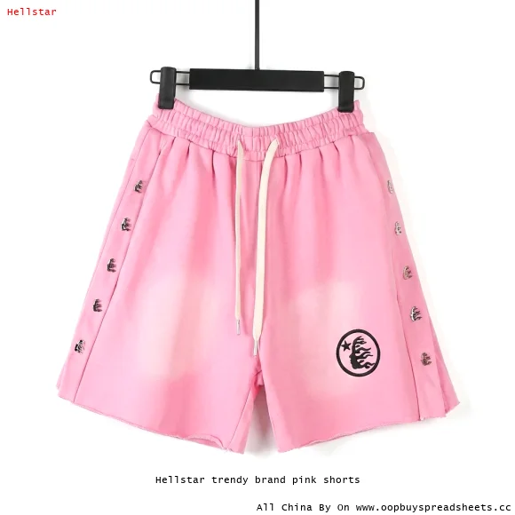 Hellstar trendy brand pink shorts