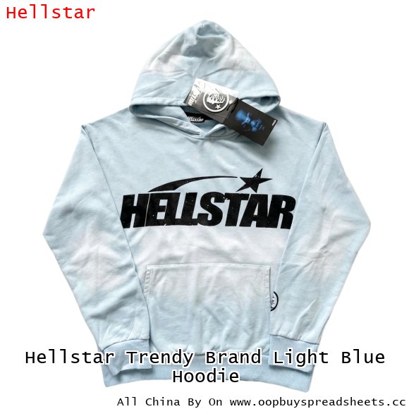 Hellstar Trendy Brand Light Blue Hoodie