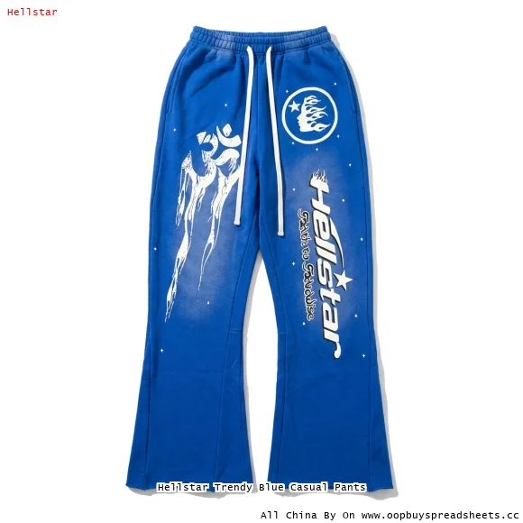 Hellstar Trendy Blue Casual Pants