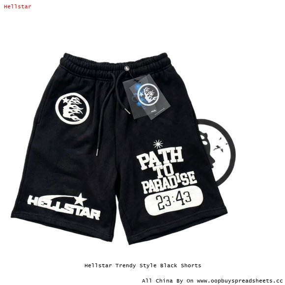 Hellstar Trendy Style Black Shorts