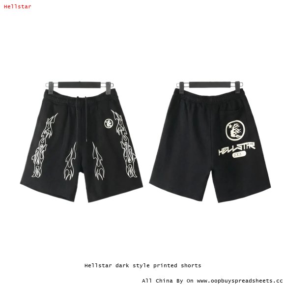 Hellstar dark style printed shorts