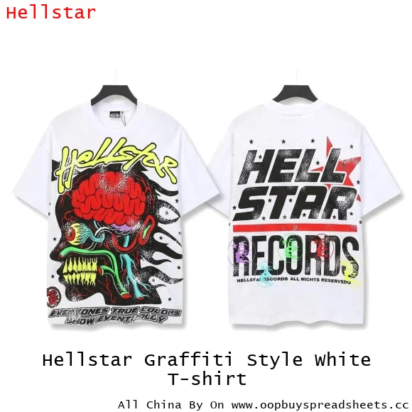 Hellstar Graffiti Style White T-shirt