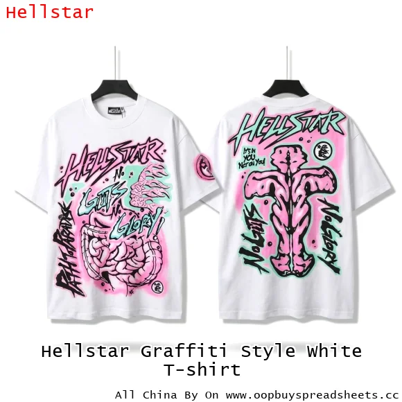 Hellstar Graffiti Style White T-shirt
