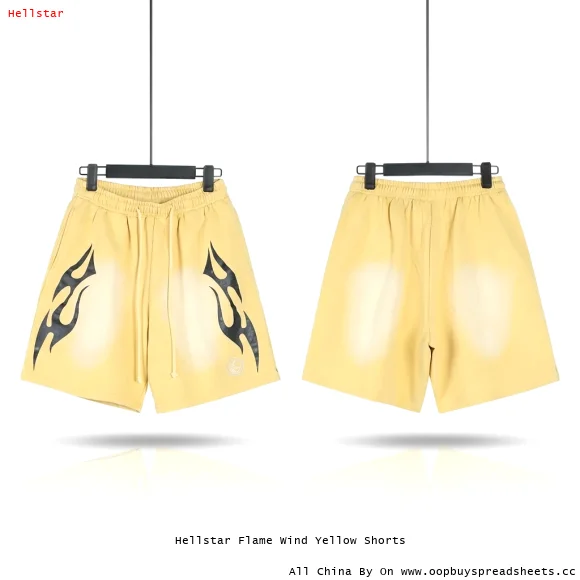 Hellstar Flame Wind Yellow Shorts