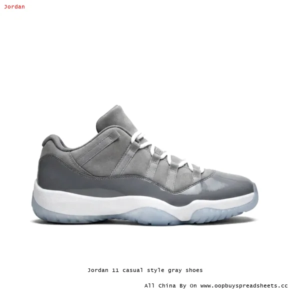 Jordan 11 casual style gray shoes