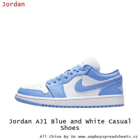 Jordan AJ1 Blue and White Casual Shoes