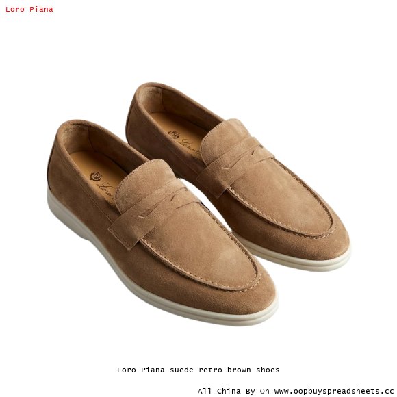 Loro Piana suede retro brown shoes