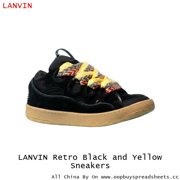 LANVIN Retro Black and Yellow Sneakers