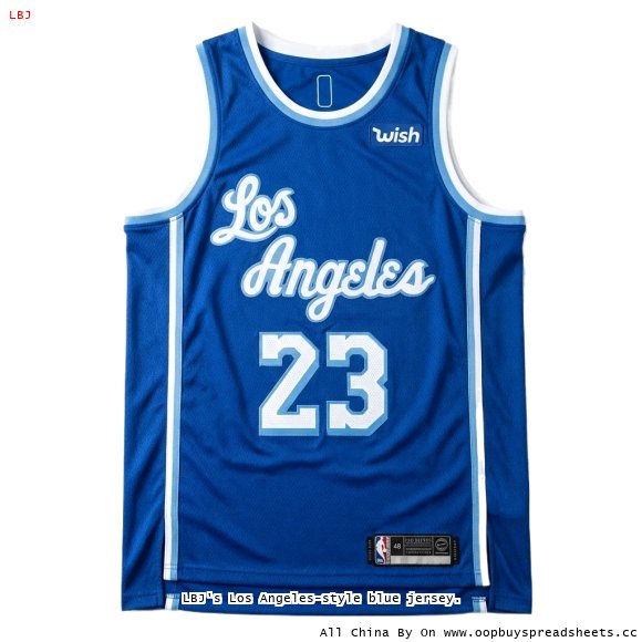 LBJ's Los Angeles-style blue jersey.
