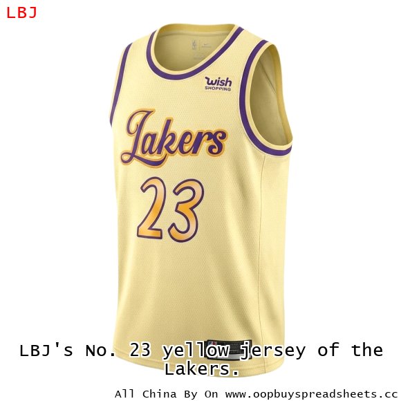 LBJ's No. 23 yellow jersey of the Lakers.