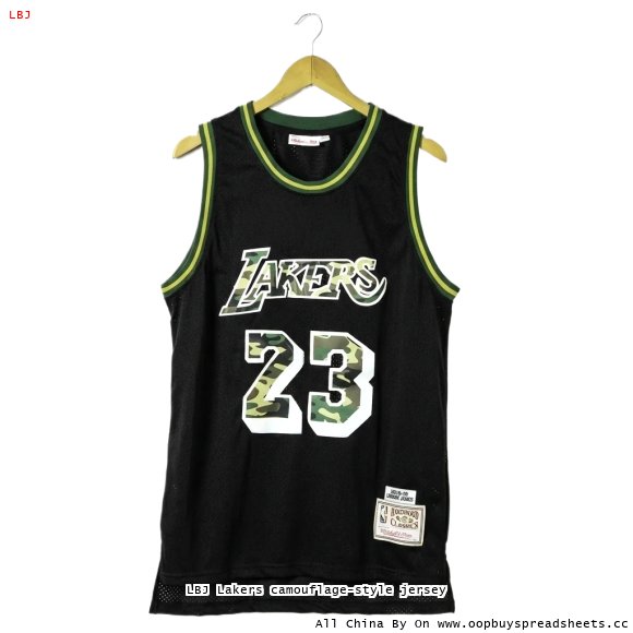 LBJ Lakers camouflage-style jersey