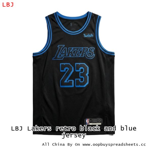 LBJ Lakers retro black and blue jersey