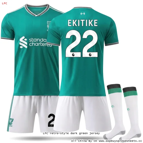 LFC retro-style dark green jersey