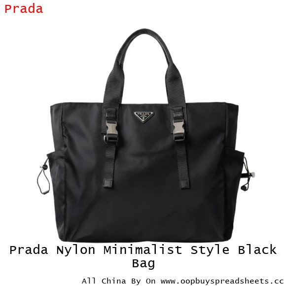 Prada Nylon Minimalist Style Black Bag