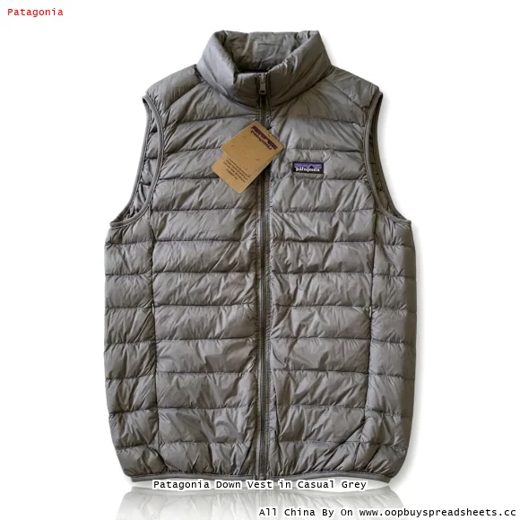 Patagonia Down Vest in Casual Grey