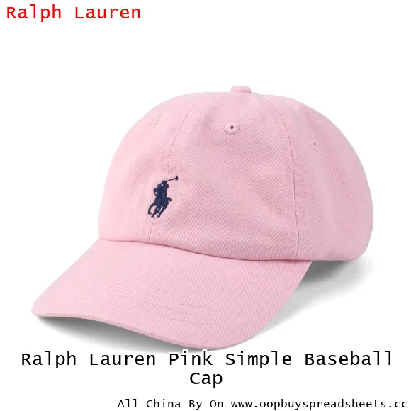 Ralph Lauren Pink Simple Baseball Cap