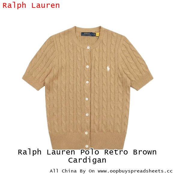 Ralph Lauren Polo Retro Brown Cardigan