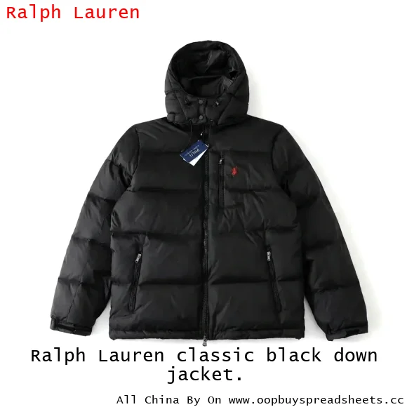 Ralph Lauren classic black down jacket.