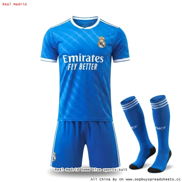 Real Madrid home blue sports suit