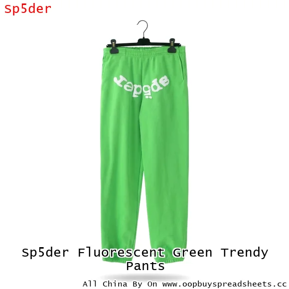 Sp5der Fluorescent Green Trendy Pants