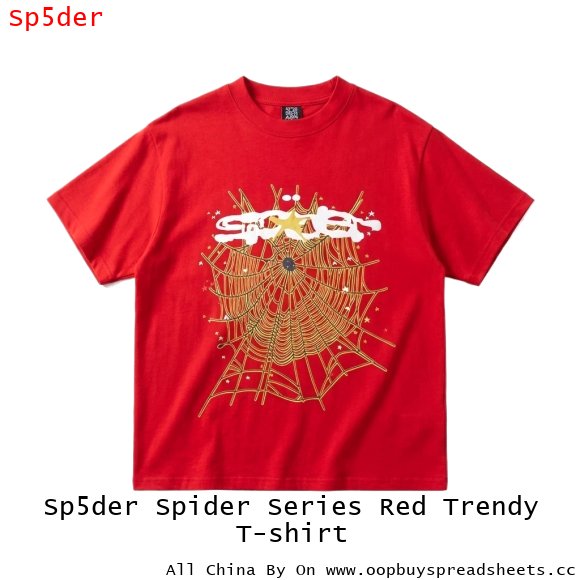 Sp5der Spider Series Red Trendy T-shirt