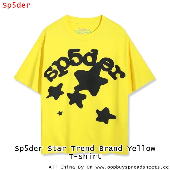 Sp5der Star Trend Brand Yellow T-shirt